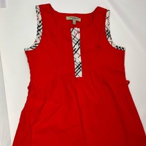 Burberry girls red dress size L large nova trim